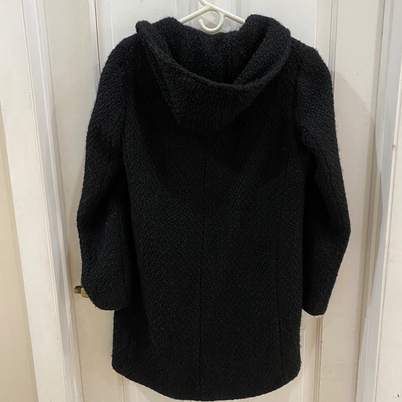 ❣️HP❣️Calvin Klein wool black boucle hooded coat - Picture 2 of 11